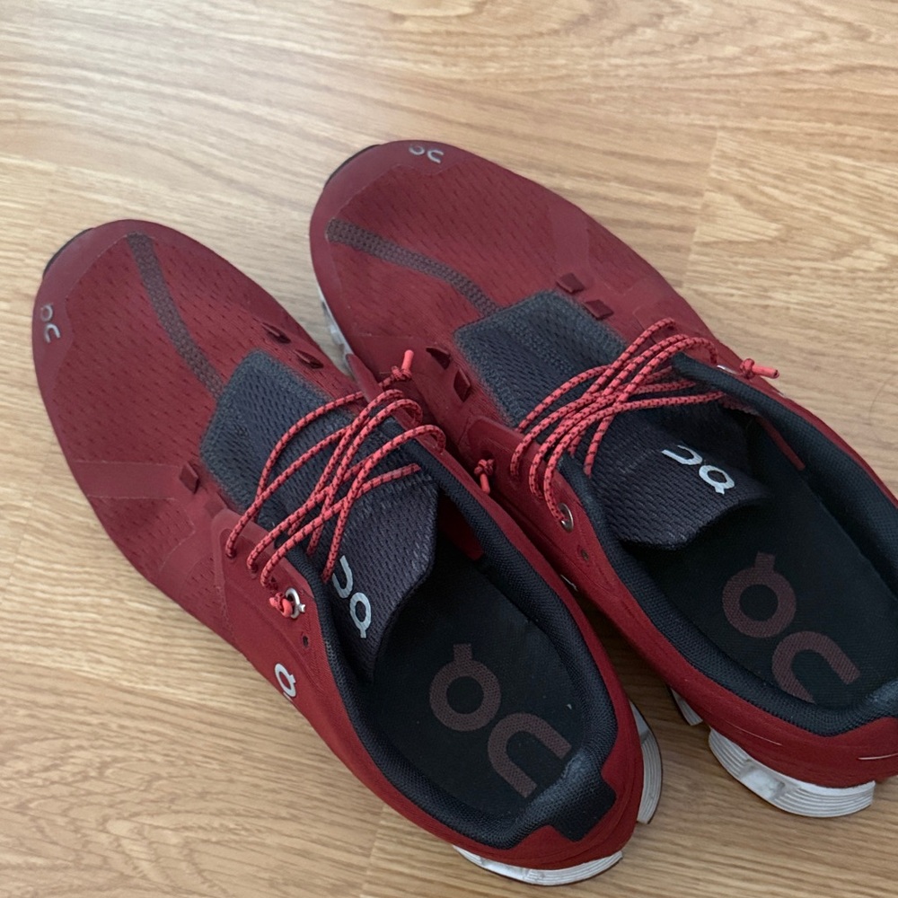 On Running Men's Running Shoes - Red with Black Accents